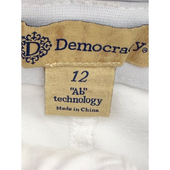 Democracy  "Ab"solution Itty Bitty Bootcut White Jeans SZ 12 B1024KAOWXX - Picture 8 of 11